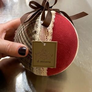 NWT Christmas d. stevens Ball Plaid Ornament